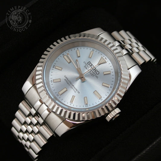 Seiko Mod - Ice Blue - Fluted Datejust