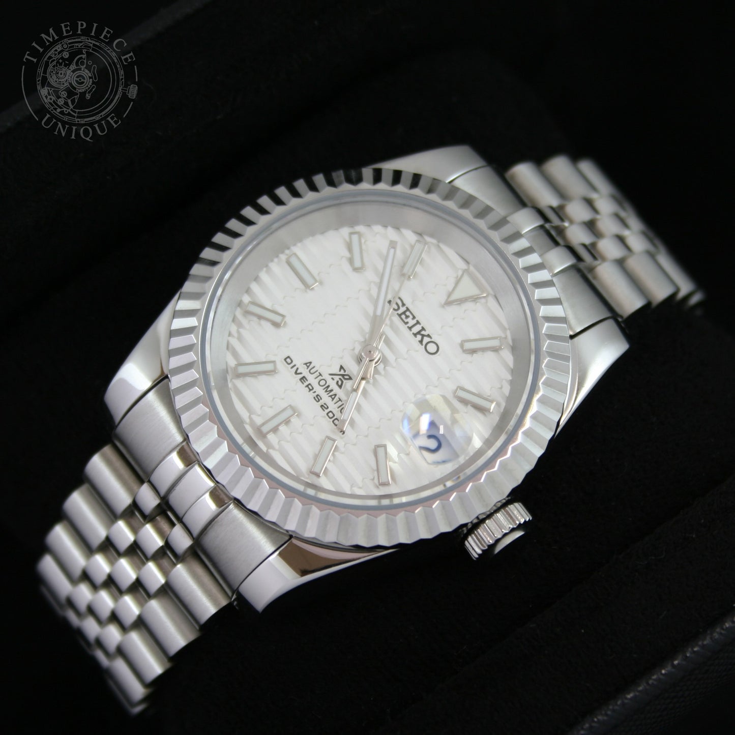 Seiko Mod - White Fluted Dial - Datejust