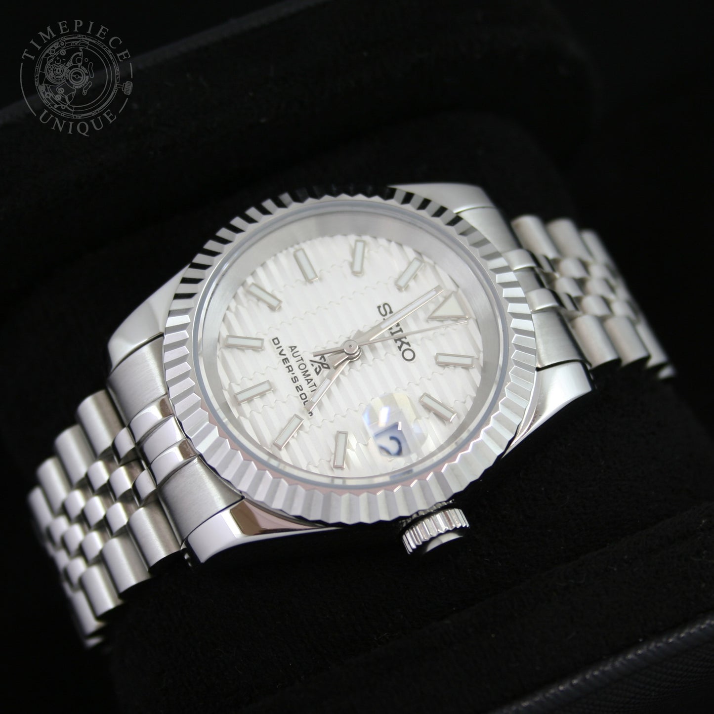 Seiko Mod - White Fluted Dial - Datejust