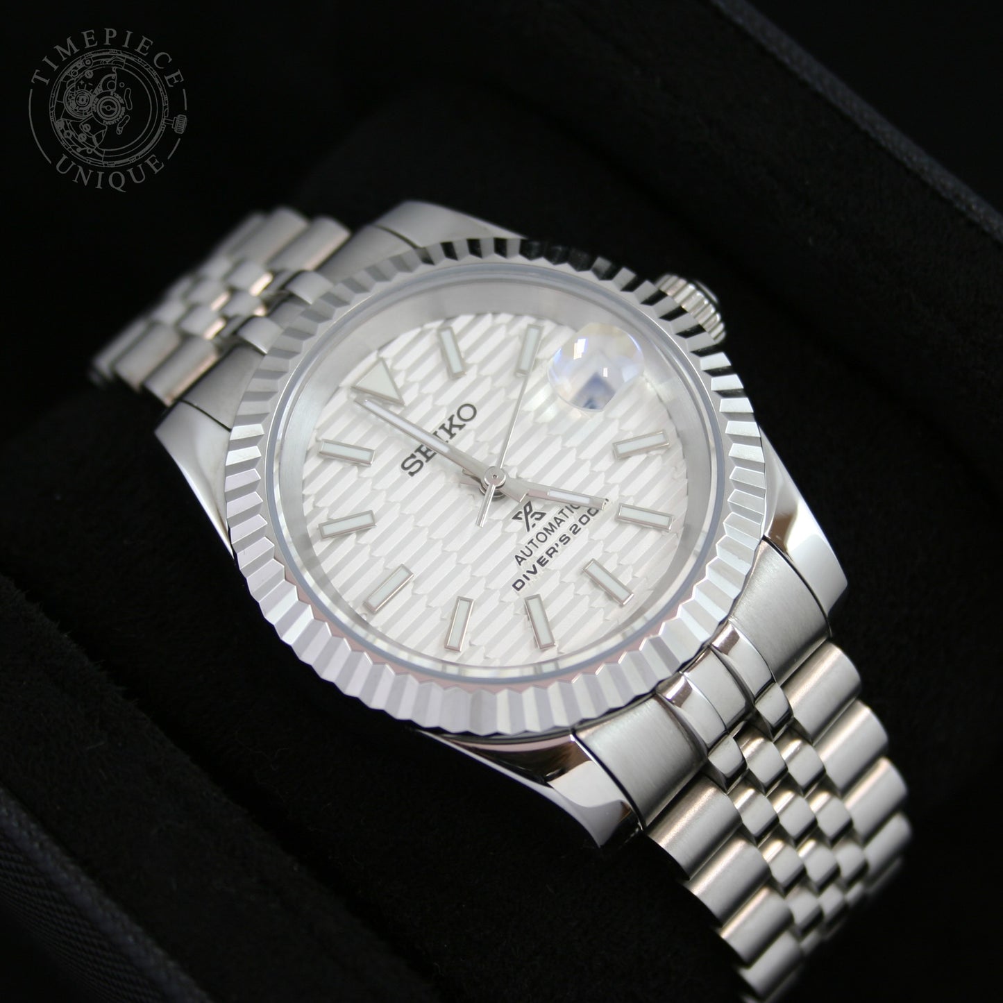 Seiko Mod - White Fluted Dial - Datejust