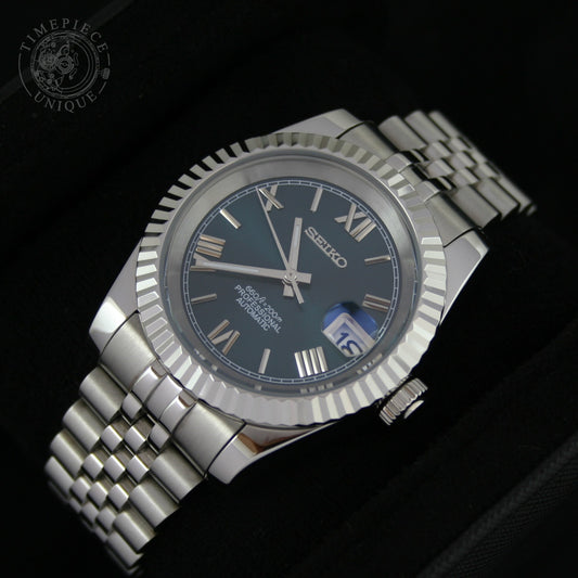 Seiko Mod - Roman Numerals Emerald Green - Fluted Datejust