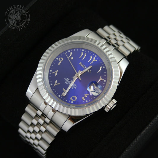 Seiko Mod - Dark Gloss Blue - Fluted Datejust